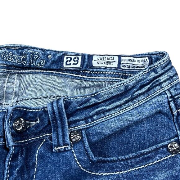 Miss Me Y2K Baroque Silver Embroidered Straight Jeans - Picture 6 of 7